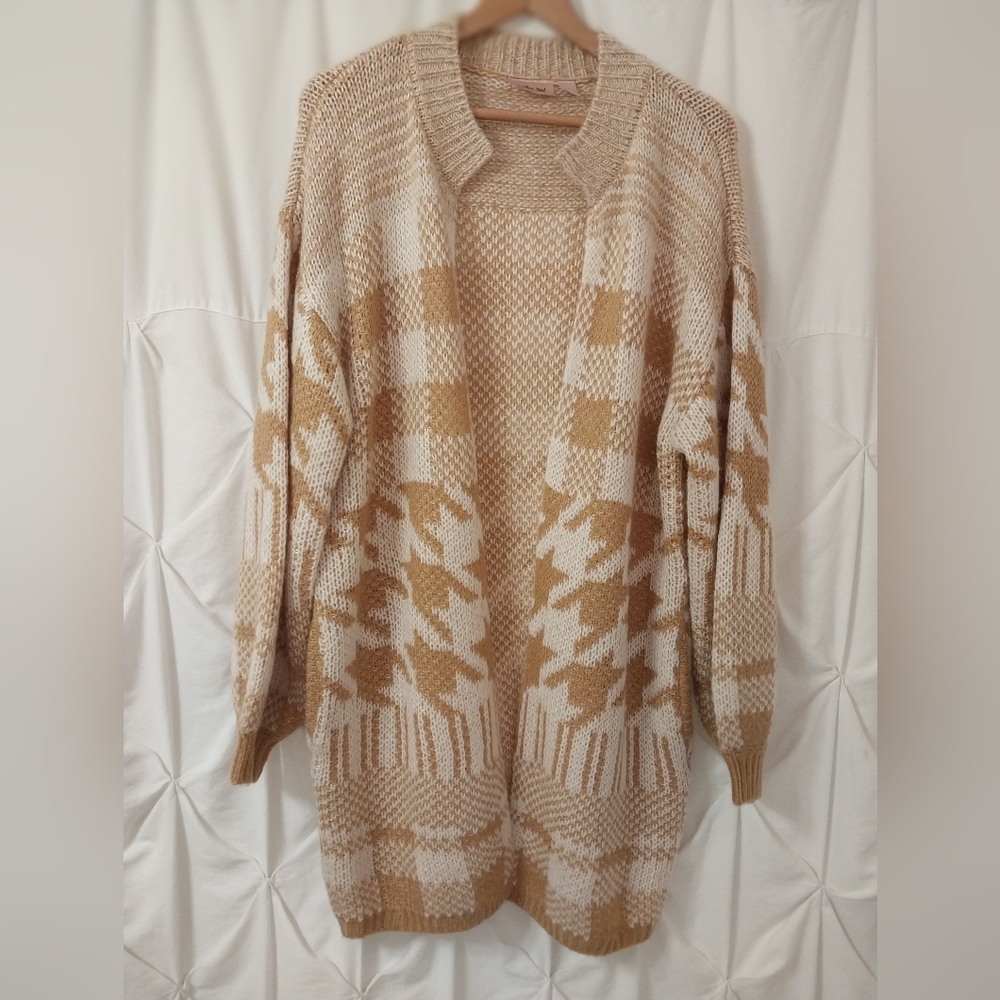 Willow Tan and Cream Women's Cardigan